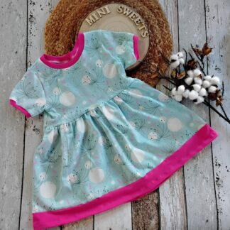 Kleid hellblau/pink gr 92