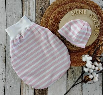 Strampelsack zum wenden für Frühchen mit Wendemütze KU 31-33 – Bild 4