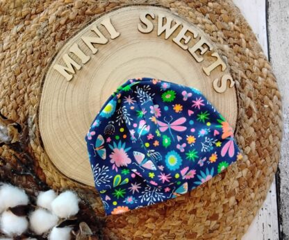 Beanie mit Bündchen KU 34-37 Blumen