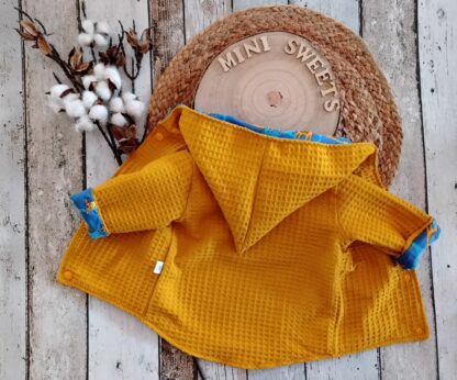 Set aus Wendejacke mit Mütze und Wendehalstuch Giraffen gr 56 – Bild 8