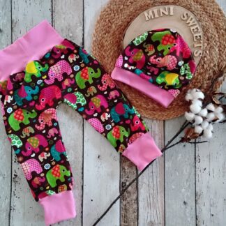 2 tlg. Set aus Pumphose gr 74/80 und Beanie mit Bündchen KU 44-45 Elefanten