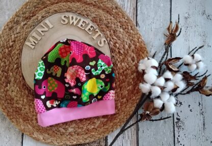 2 tlg. Set aus Pumphose gr 74/80 und Beanie mit Bündchen KU 44-45 Elefanten – Bild 4