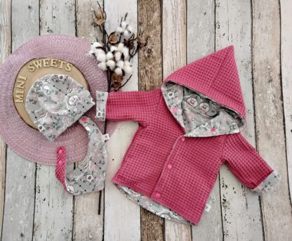 Set aus Wendejacke gr 62 mit Mütze  und Wendehalstuch