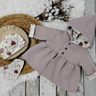 3 tlg Set Wendejacke gr 56 mit Mütze 34-37 und Halstuch