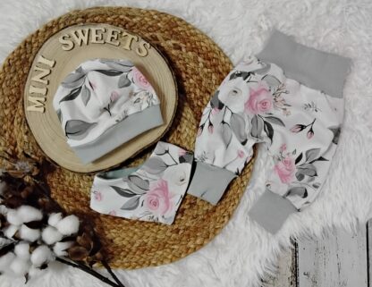 3 tlg Set für Frühchen Pumphose Mütze Tuch