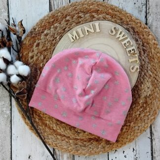 Beanie mit Bündchen KU 51-52 Glitzersterne