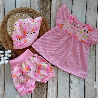 3 tlg Set Tunika kurze Pumphose und Sommerhut gr 92