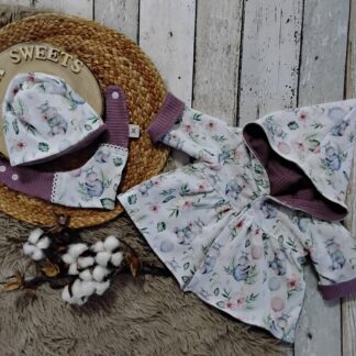 3 tlg Set Wendejacke gr 56 mit Mütze und Halstuch