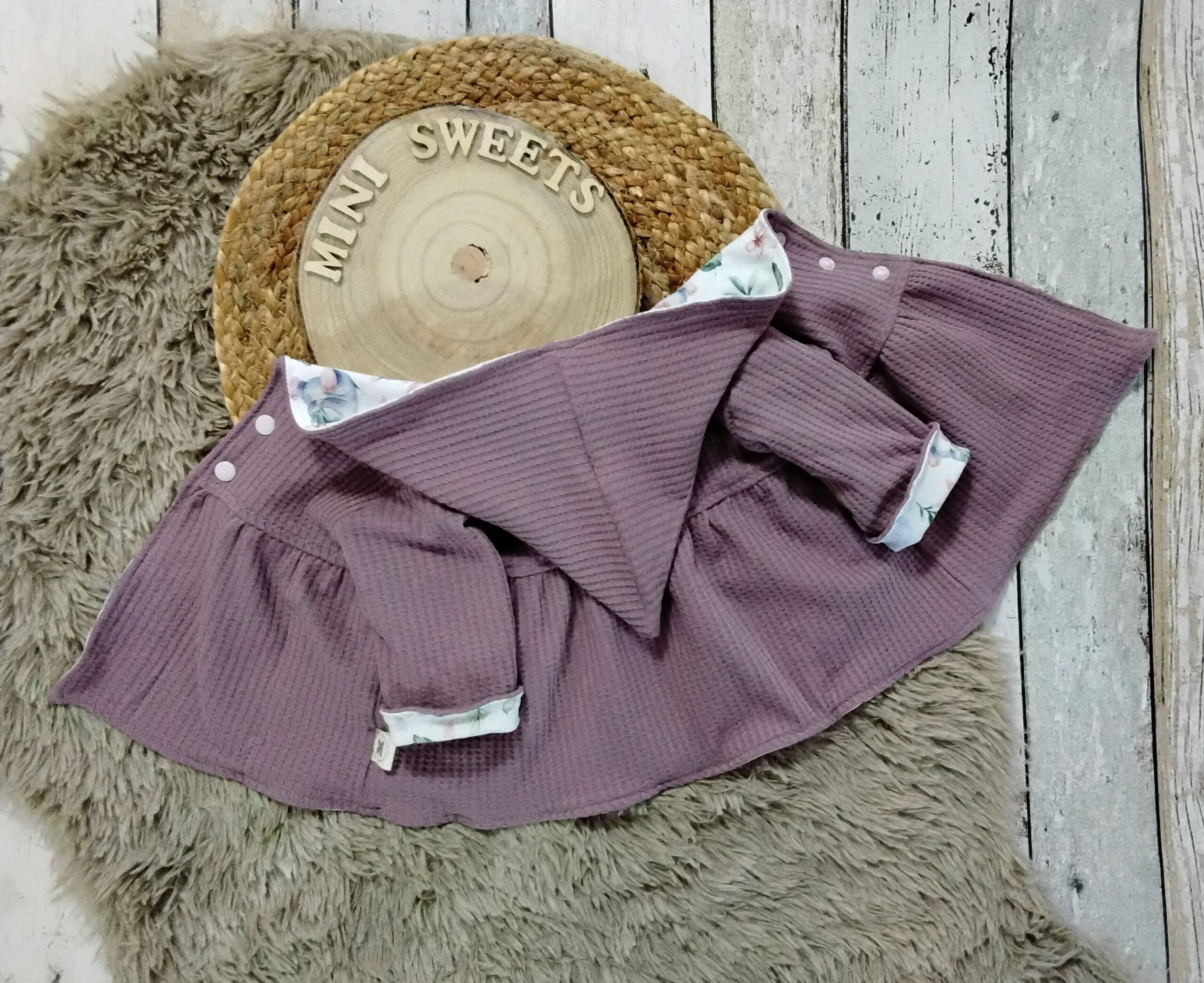 3 tlg Set Wendejacke gr 56 mit Mütze und Halstuch – Bild 7